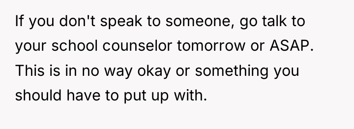 If you don't speak to someone, go talk to your...