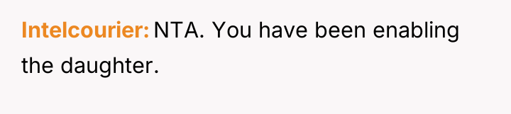 Intelcourier NTA. You have been enabling the daughter.