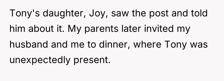 Tony's daughter, Joy, saw the post and told him about...