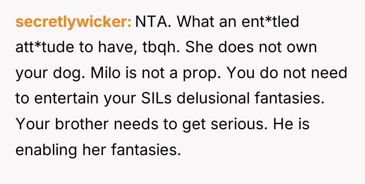 secretlywicker NTA. What an ent*tled att*tude to have, tbqh. She...