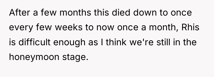 After a few months this died down to once every...