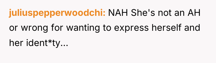 juliuspepperwoodchi NAH She's not an AH or wrong for wanting...