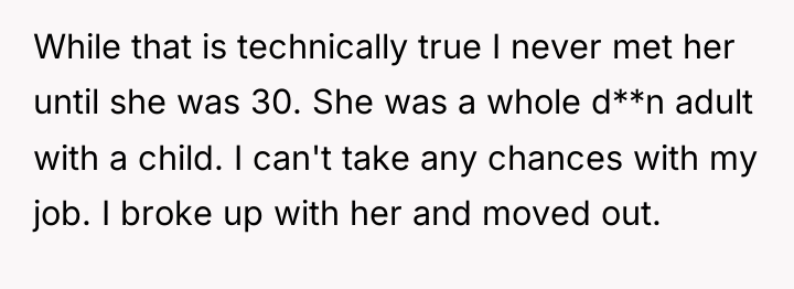 While that is technically true I never met her until...