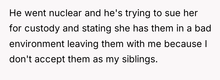 He went nuclear and he's trying to sue her for...