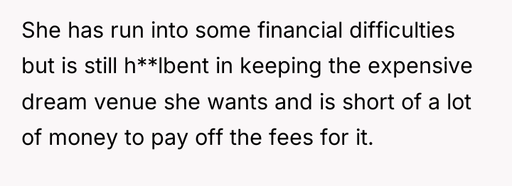She has run into some financial difficulties but is still...