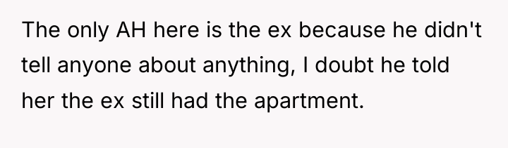 The only AH here is the ex because he didn't...