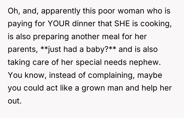 Oh, and, apparently this poor woman who is paying for...
