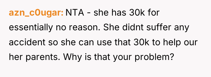 azn_c0ugar NTA - she has 30k for essentially no reason....
