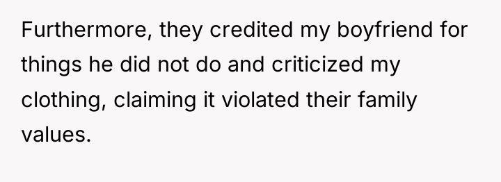 Furthermore, they credited my boyfriend for things he did not...