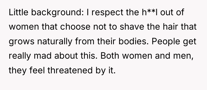 Little background: I respect the h**l out of women that...