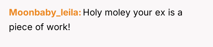 Moonbaby_leila Holy moley your ex is a piece of work!