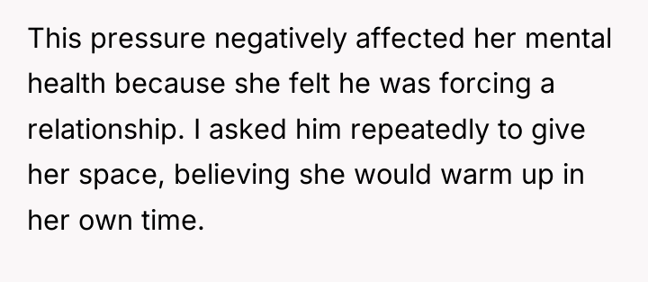 This pressure negatively affected her mental health because she felt...