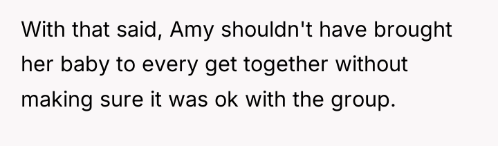 With that said, Amy shouldn't have brought her baby to...