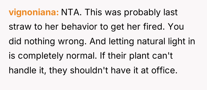 vignoniana NTA. This was probably last straw to her behavior...