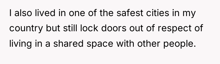 I also lived in one of the safest cities in...