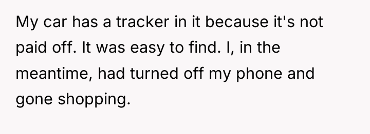 My car has a tracker in it because it's not...