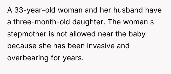 A 33-year-old woman and her husband have a three-month-old daughter....