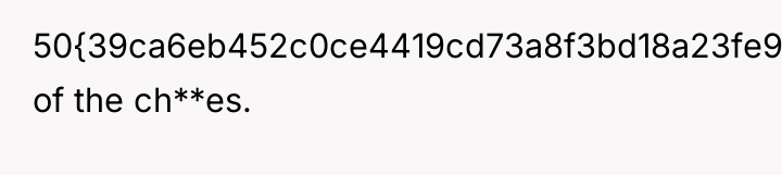 50{39ca6eb452c0ce4419cd73a8f3bd18a23fe95ab4febb092bc2ab1b542eeea82f} of the ch**es.
