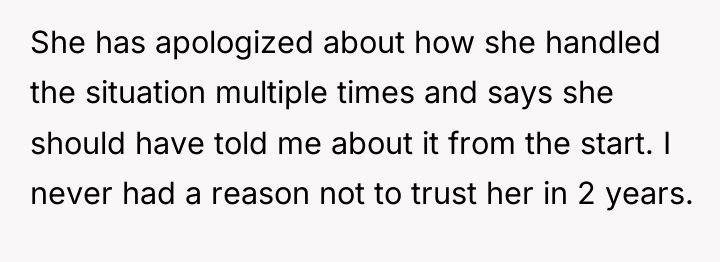 She has apologized about how she handled the situation multiple...