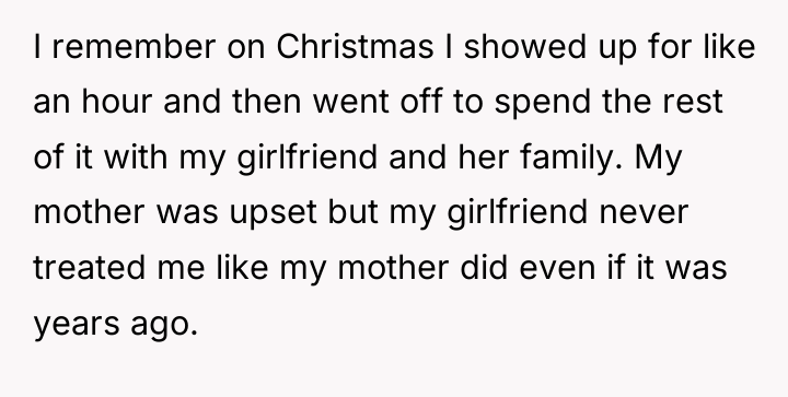 I remember on Christmas I showed up for like an...