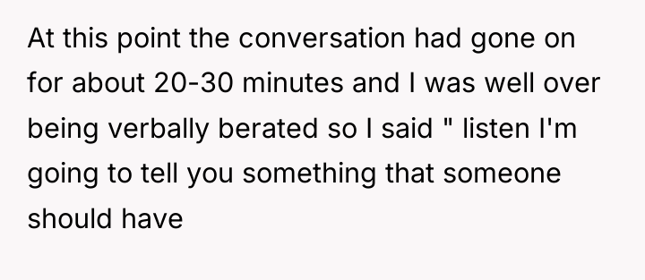 At this point the conversation had gone on for about...