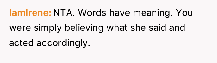 IamIrene NTA. Words have meaning. You were simply believing what...