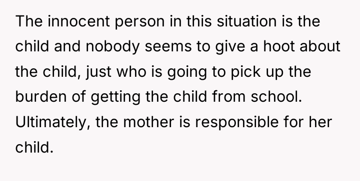 The innocent person in this situation is the child and...