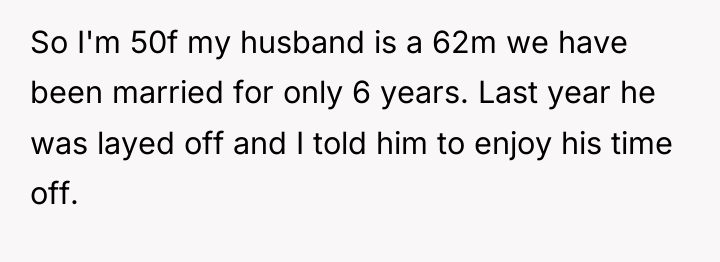 So I'm 50f my husband is a 62m we have...