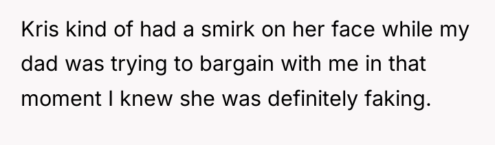 Kris kind of had a smirk on her face while...