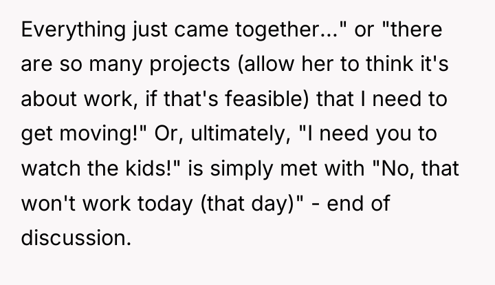 Everything just came together..." or "there are so many projects...