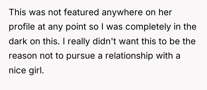 This was not featured anywhere on her profile at any...