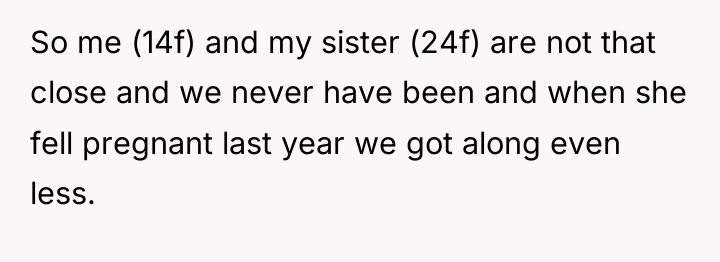 So me (14f) and my sister (24f) are not that...