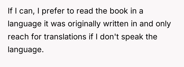 If I can, I prefer to read the book in...