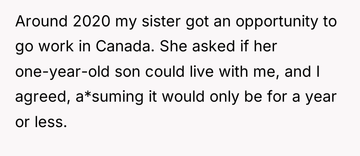 Around 2020 my sister got an opportunity to go work...