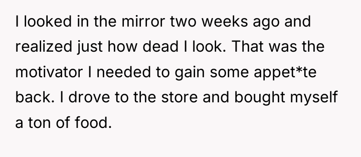 I looked in the mirror two weeks ago and realized...