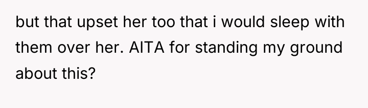 but that upset her too that i would sleep with...