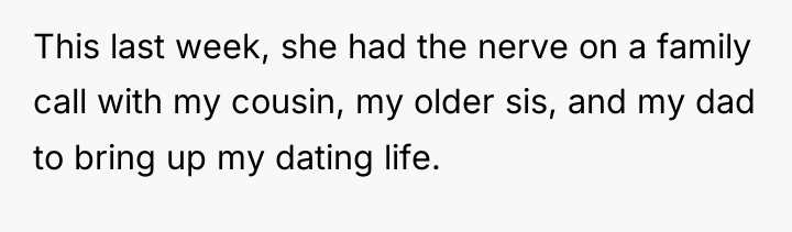 This last week, she had the nerve on a family...