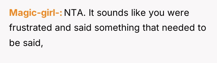 Magic-girl- NTA. It sounds like you were frustrated and said...