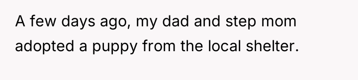A few days ago, my dad and step mom adopted...