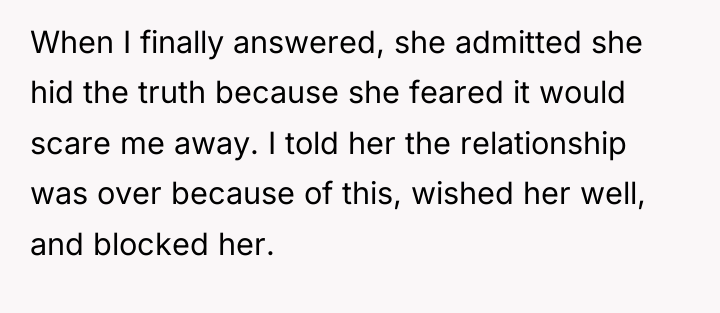 When I finally answered, she admitted she hid the truth...