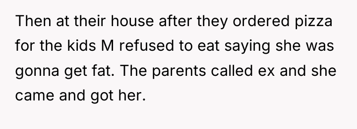 Then at their house after they ordered pizza for the...