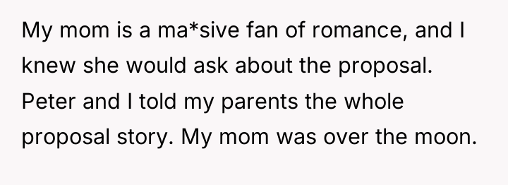 My mom is a ma*sive fan of romance, and I...