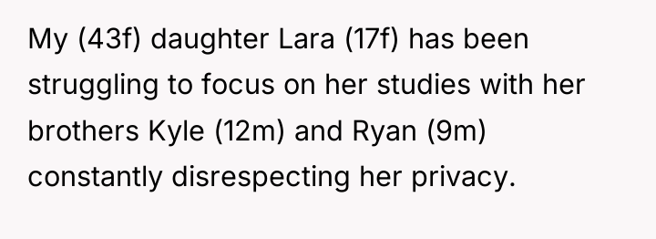 My (43f) daughter Lara (17f) has been struggling to focus...