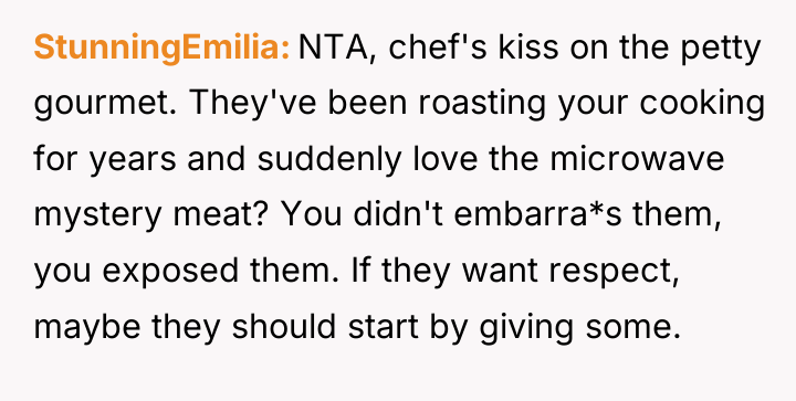 StunningEmilia NTA, chef's kiss on the petty gourmet. They've been...
