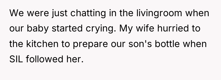 We were just chatting in the livingroom when our baby...