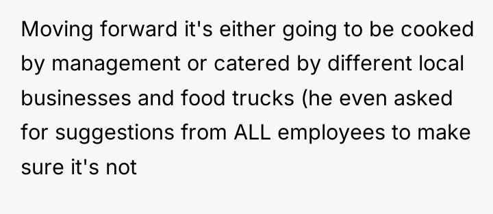 Moving forward it's either going to be cooked by management...