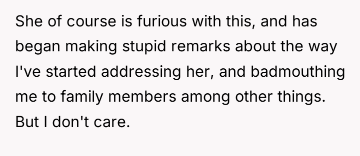 She of course is furious with this, and has began...