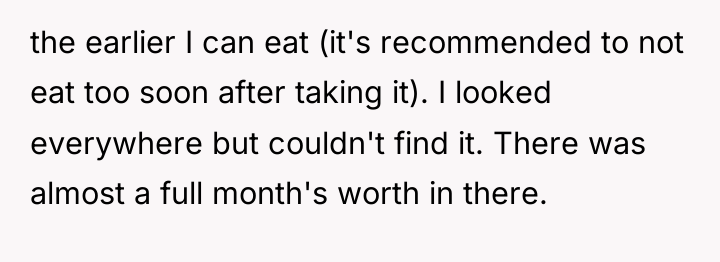 the earlier I can eat (it's recommended to not eat...