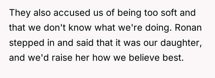 They also accused us of being too soft and that...
