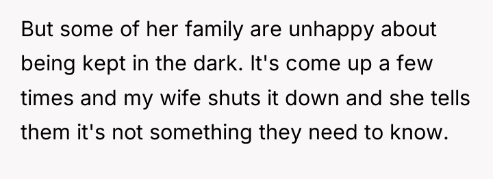 But some of her family are unhappy about being kept...